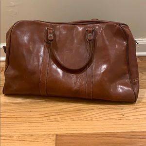 Leather duffle bag